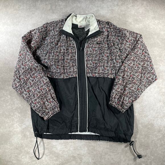 Vintage 90’s Women’s Nike Embroidered Pattern Full Zip Windbreaker Jacket - Picture 1 of 5